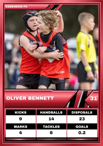 Red & Black Footy Card