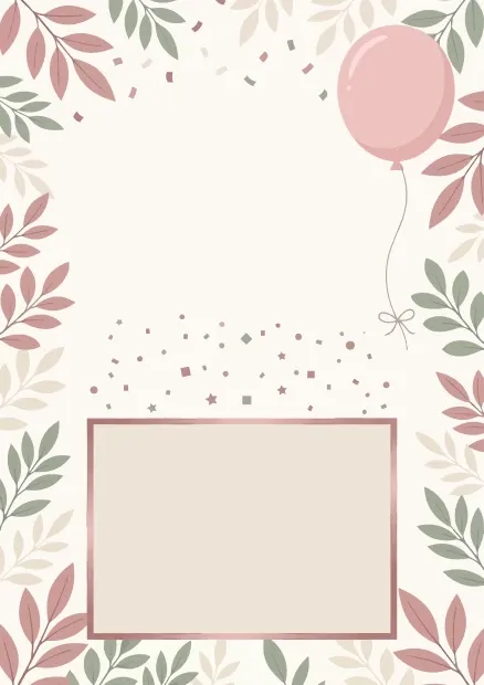 Card template: Floral Birthday