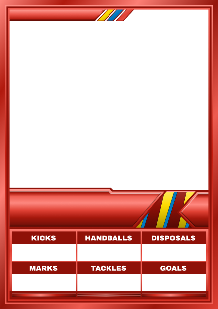 Card template: Red & Gold Footy Card