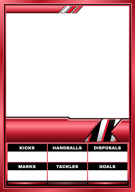 Card template: Red, White & Black Footy Card