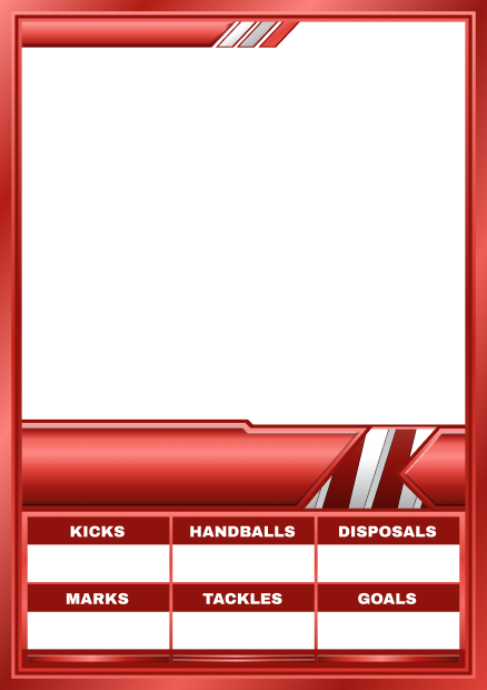 Card template: Red & White Footy Card
